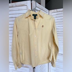 Vintage Polo Ralph Lauren Yellow Button down Shirt Size S